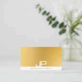 Creative Monogram Elegant Moderne Gold Sjabloon Visitekaartje (Staand voorkant)
