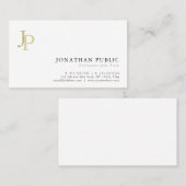 Creative Monogram Modern Elegant White Simple Visitekaartje (Voorkant / Achterkant)