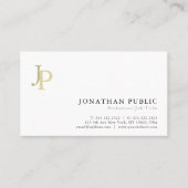 Creative Monogram Modern Elegant White Simple Visitekaartje (Voorkant)