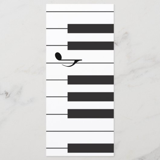 Creative Musicians Piano Keys Weddenschap Menu (Achterkant)