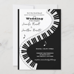 Creative Musicians Piano Keys Wedding Kaart