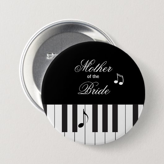 Creative Musicians Piano Keys Wedding Ronde Button 7,6 Cm (Voorkant /achterkant)