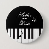 Creative Musicians Piano Keys Wedding Ronde Button 7,6 Cm (Voorkant)