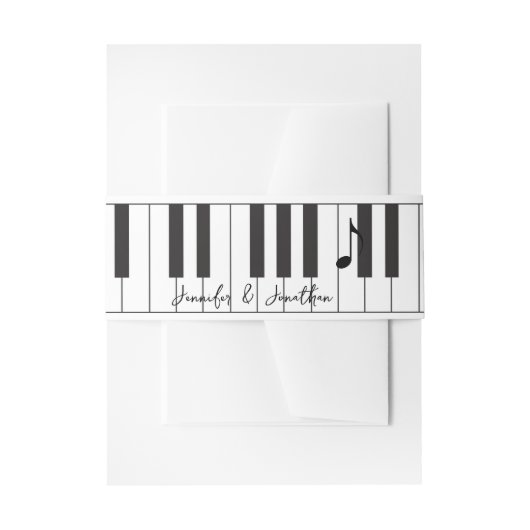 Creative Musicians Piano Keys Wedding Uitnodigingen Wikkel (Voorkant Voorbeeld)