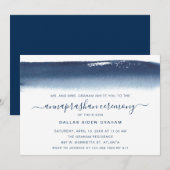 Creative Navy Blue Waterverf Annaprashan Kaart (Voorkant / Achterkant)