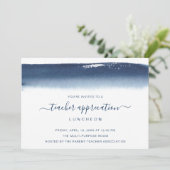 Creative Navy Blue Waterverf Teacher Day Kaart (Staand voorkant)