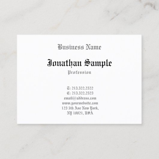 Creative Nostalgic Classic look Old English Text Visitekaartje (Achterkant)