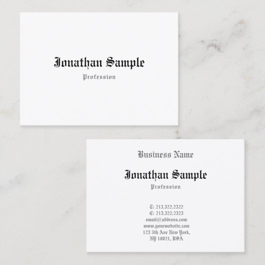 Creative Nostalgic Classic look Old English Text Visitekaartje (Voorkant / Achterkant)