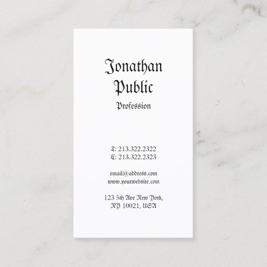 Creative Nostalgic Classic  Professional Visitekaartje (Voorkant)