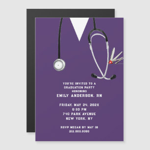 Creative Nurse Afstudeerder Party Magnetische Uitnodiging