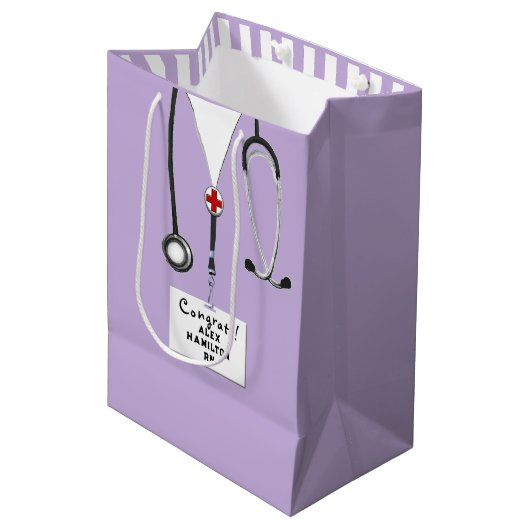 Creative Nurse Afstuderen Medium Gift Bag Cadeauzakje (Voorkant Gekanteld)
