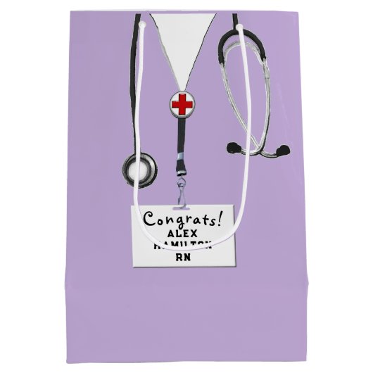 Creative Nurse Afstuderen Medium Gift Bag Medium Cadeauzakje (Achterkant)