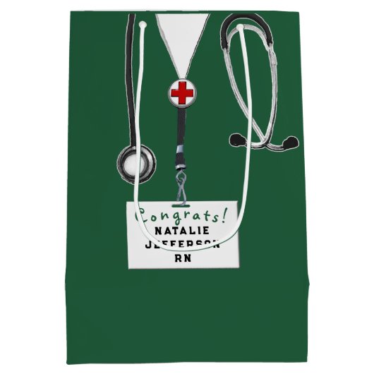 Creative Nurse Afstuderen Medium Gift Bag Medium Cadeauzakje (Achterkant)