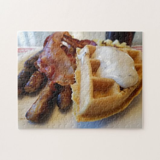 Creative ontbijt bacon waffle puzzel (Horizontaal)