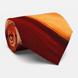 Creative Origineel Bruin Rood Geel Abstract Stropdas