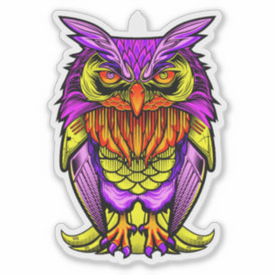 Creative Owl Illustratie Sticker