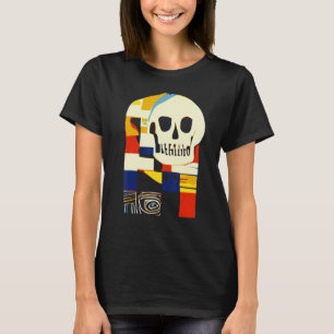 Creative Patchwork schedel Abstracte vormen Artful T-shirt