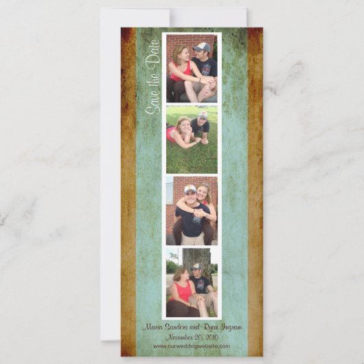 Creative Photo Booth Save the Date (Blue & Brown) (Voorkant)