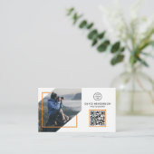 Creative Photographer White Qr Code Visitekaartje (Staand voorkant)