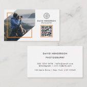 Creative Photographer White Qr Code Visitekaartje (Voorkant / Achterkant)