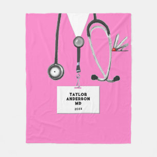 Creative Pink Scrubs Fleece Deken