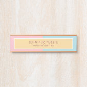 Creative Pink Yellow Blue Moderne Sjabloon Rosegol Deurbordje (Voorkant)