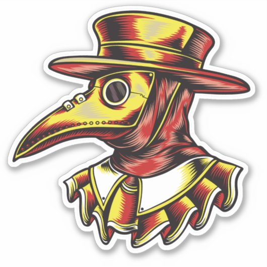 Creative Plague Doctor Illustratie Sticker (Voorkant)