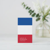 Creative Plain Rood Blauw Wit Trendy Consultant Visitekaartje (Staand voorkant)