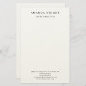 Creative Plain Simple White Attractive Stylish Briefpapier (Voorkant / Achterkant)