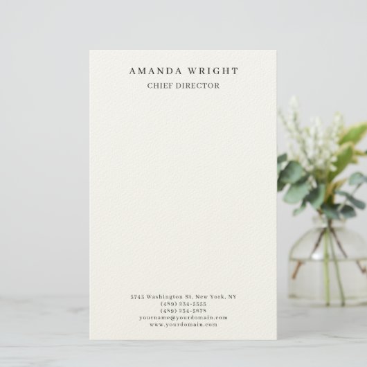 Creative Plain Simple White Attractive Stylish Briefpapier (Staand voorkant)