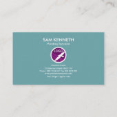 Creative Plumber's Pictogram Blue Flood Waters Visitekaartje (Achterkant)