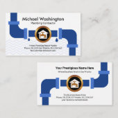 Creative Plumbing Pipe Border Plumber Contractor Visitekaartje (Voorkant / Achterkant)