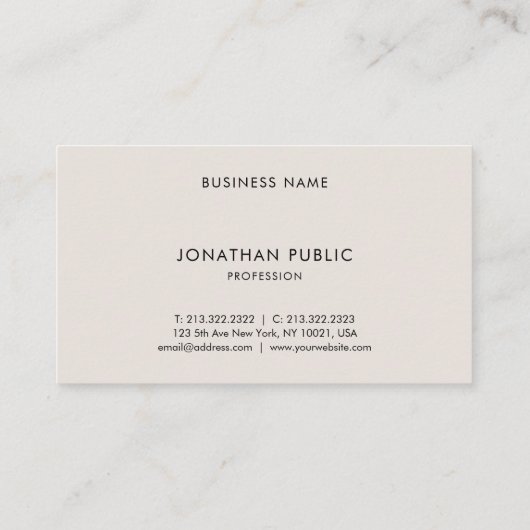 Creative Professional Elegant Simple Plain Trendy Visitekaartje (Achterkant)