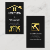 Creative Professional Gold Handyman Tools Visitekaartje (Voorkant / Achterkant)