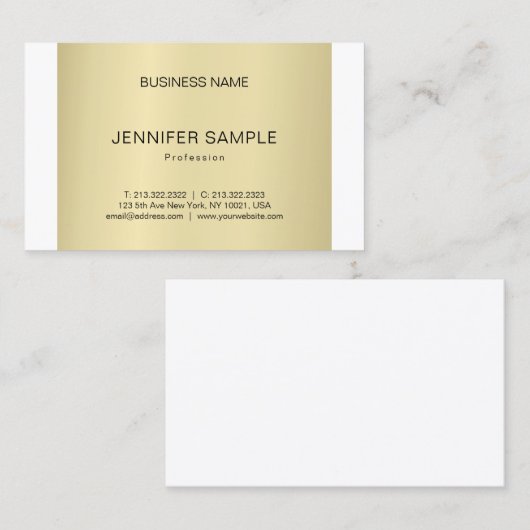 Creative Professional Plain Modern Elegant Gold Visitekaartje (Voorkant / Achterkant)