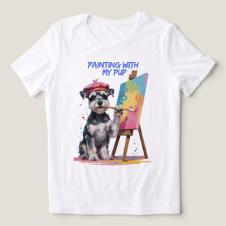 Creative Pup – The Artistic Miniature Schnauzer Tri-Blend Shirt