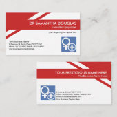 Creative Red Geometric Layers Gezondheidszorg Visitekaartje (Voorkant / Achterkant)