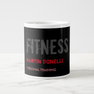 Creative Retro Black Grey Dynamic Personal Trainer Extra Grote Beker