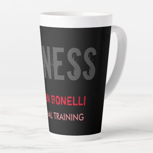 Creative Retro Black Grey Dynamic Personal Trainer Latte Mok (Rechterhoek)
