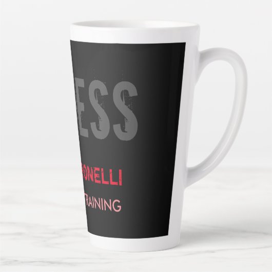 Creative Retro Black Grey Dynamic Personal Trainer Latte Mok (Rechts)
