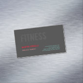 Creative Retro Black Grey Dynamic Personal Trainer Magnetisch Visitekaartje (Voorbeeld)
