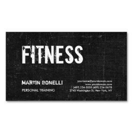 Creative Retro Black Grey Dynamic Personal Trainer Magnetisch Visitekaartje