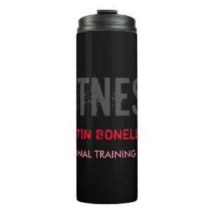 Creative Retro Black Grey Dynamic Personal Trainer Thermosbeker