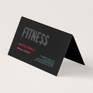 Creative Retro Black Grey Dynamic Personal Trainer Visitekaartjes
