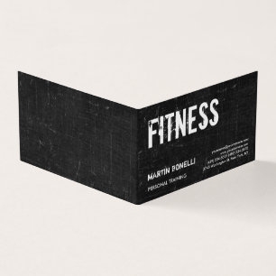 Creative Retro Black Grey Dynamic Personal Trainer Visitekaartjes