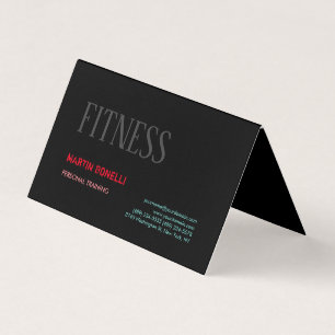 Creative Retro Black Grey Dynamic Personal Trainer Visitekaartjes