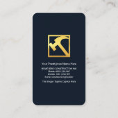 Creative Roof Gold Construction Tools Visitekaartje (Achterkant)