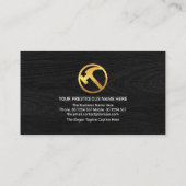 Creative Rooftop op Black Wood Handyman Builder Visitekaartje (Achterkant)