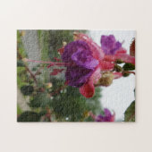 Creative roze fuchsia flower foto puzzel (Horizontaal)