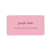 Creative roze in Freehand Script Moderne Eenvoudig Etiket (Voorkant)